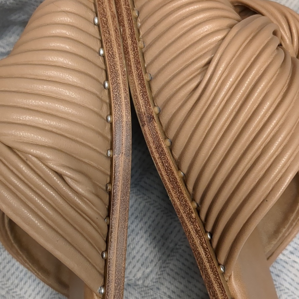 Steve Madden Willow Knot Slide Sandals In Nude - Picture 11 of 16